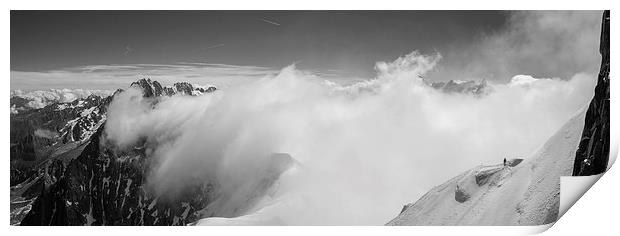  Up in the clouds, Chamonix Print by Dan Ward