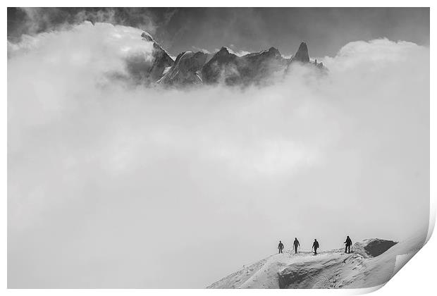 Into the clouds, Chamonix Print by Dan Ward