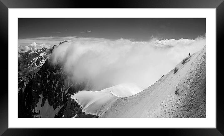  Climbing the ridge, Chamonix Framed Mounted Print by Dan Ward