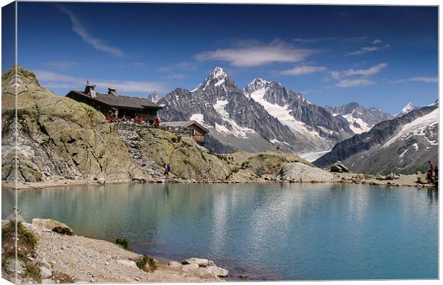 Tour de Mont Blanc - Lac Blanc refuge Chamonix Canvas Print by Chris Warham