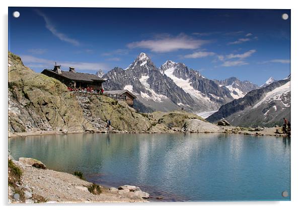  Tour de Mont Blanc - Lac Blanc refuge Chamonix Acrylic by Chris Warham