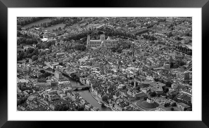  York city and Minsterfrom the air Framed Mounted Print by Dan Ward