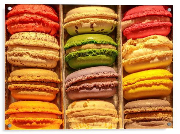 Macarons in a gift box Acrylic by Chris Warham