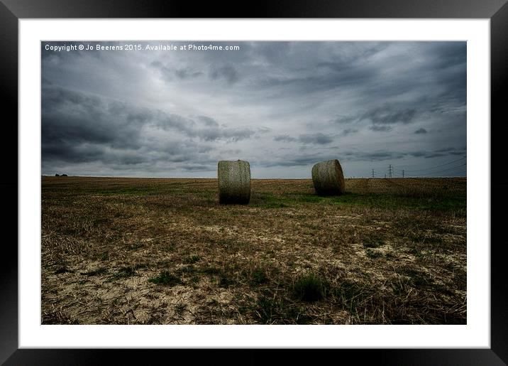 straw bales Framed Mounted Print by Jo Beerens