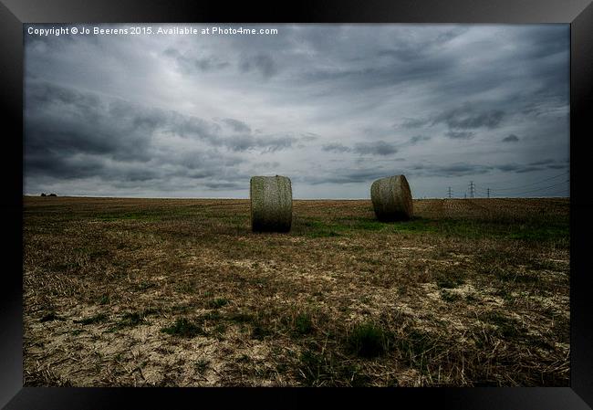straw bales Framed Print by Jo Beerens