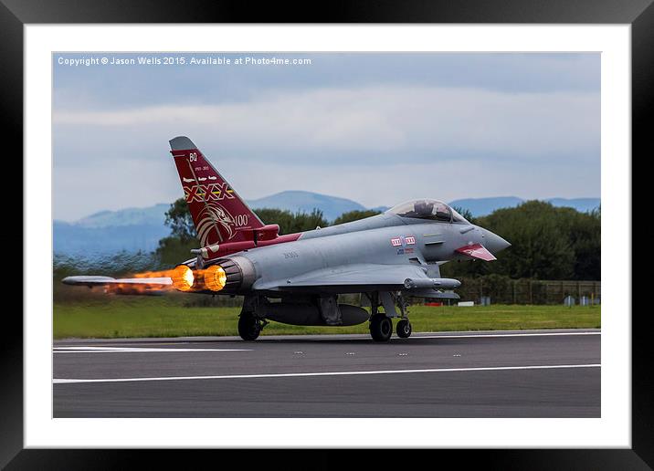Afterburners lit on an RAF Typhoon Framed Mounted Print by Jason Wells