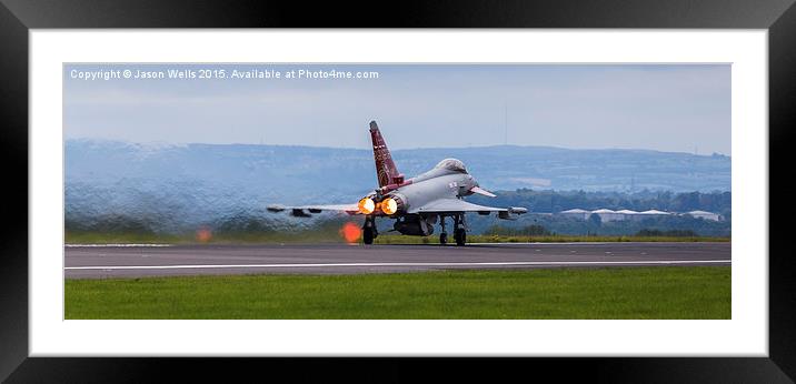 Panorama of an RAF Typhoon taking off Framed Mounted Print by Jason Wells
