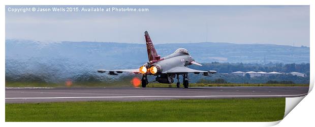 Panorama of an RAF Typhoon taking off Print by Jason Wells