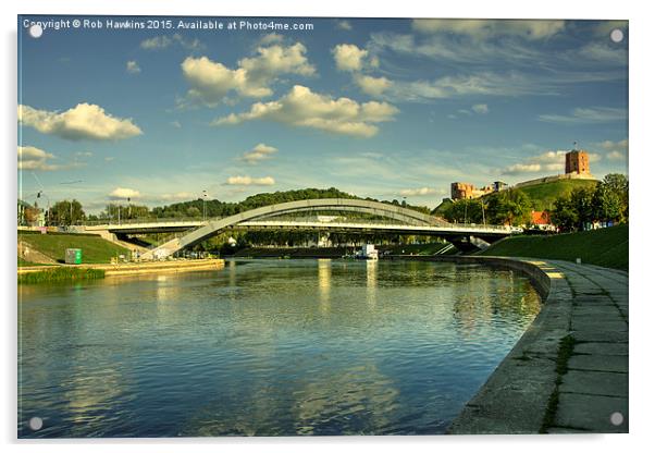  Vilnius Castle Bridge  Acrylic by Rob Hawkins