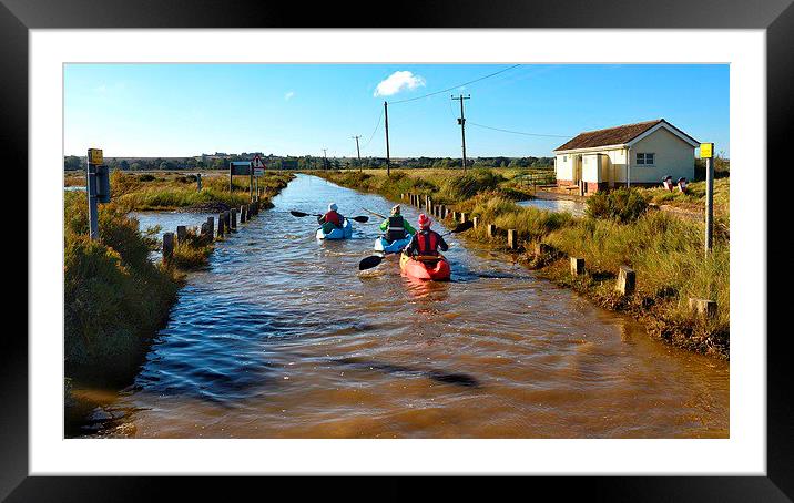  Kayaking down the road - Brancaster high tide 30/ Framed Mounted Print by Gary Pearson