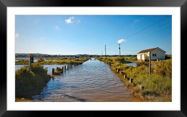 Kayaking down the road from the beach - Brancaster Framed Mounted Print by Gary Pearson
