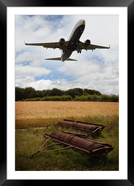  Plane Over Cornfield Framed Mounted Print by Adrian Wilkins