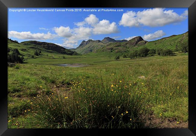 Blea Tarn and the Langdale Pikes Framed Print by Louise Heusinkveld
