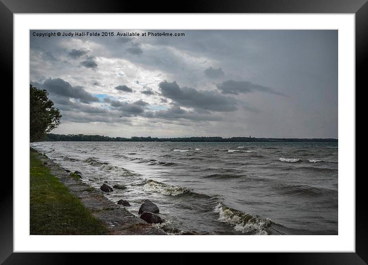  Storm Coming on Lake Seneca Framed Mounted Print by Judy Hall-Folde