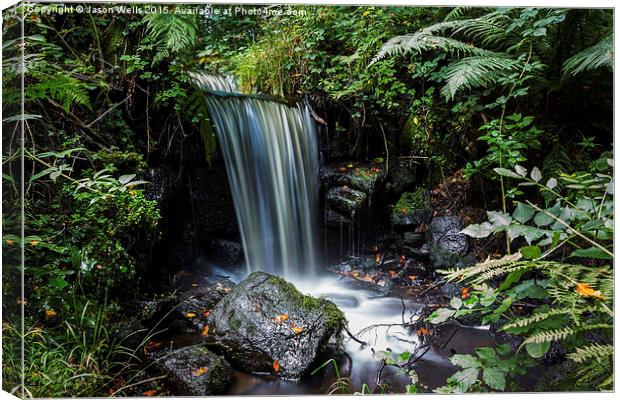 Small waterfall in the countryside Canvas Print by Jason Wells