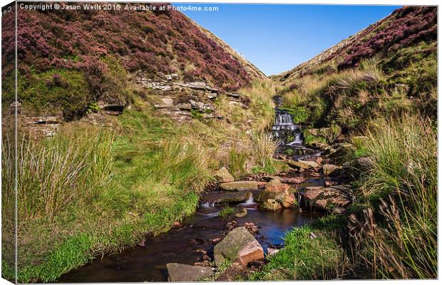 Long exposure of a waterfall in the Peak District Canvas Print by Jason Wells