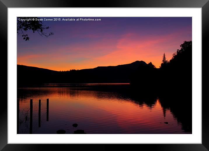  Sunset at Loch Ard Framed Mounted Print by Derek Corner