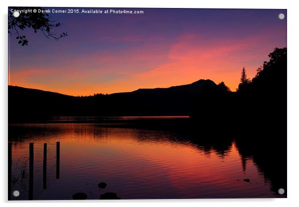  Sunset at Loch Ard Acrylic by Derek Corner