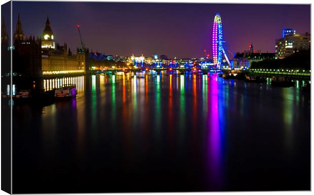  London Eye At Night Canvas Print by Ayo Faleye
