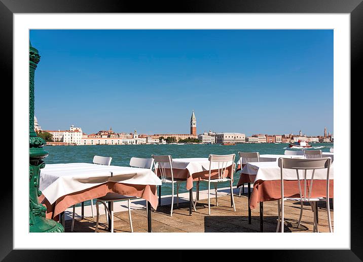Lunch in Venice Framed Mounted Print by Dave Carroll