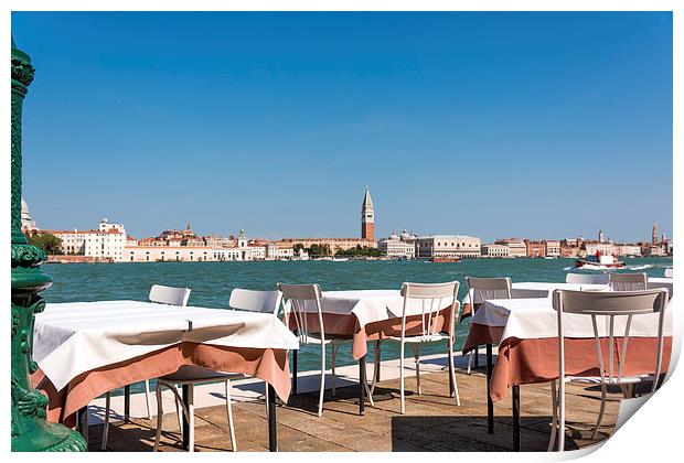 Lunch in Venice Print by Dave Carroll