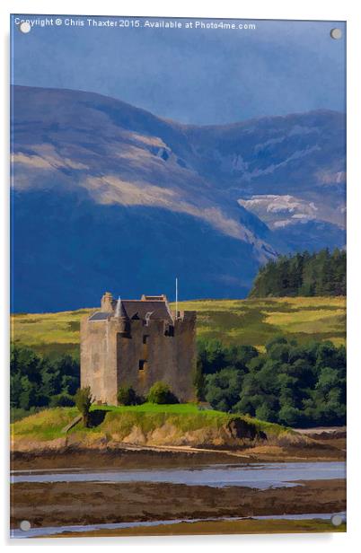  Castle Stalker Argyll, Scotland Acrylic by Chris Thaxter
