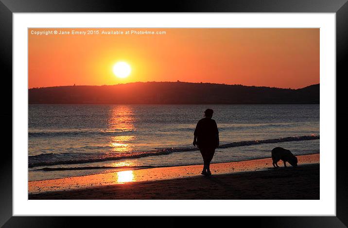  Evening Stroll at Sunset Framed Mounted Print by Jane Emery