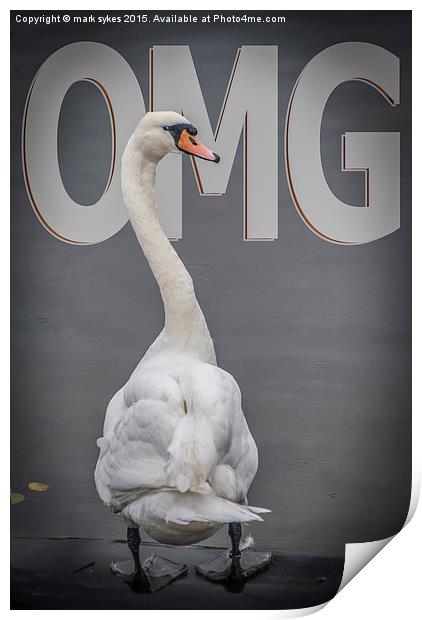  Shocked Swan Print by mark sykes