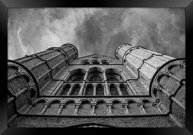  looking up in Bruges Framed Print by Dan Ward