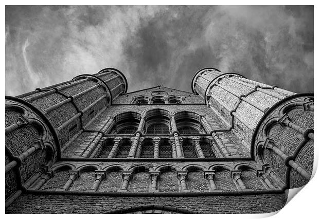  looking up in Bruges Print by Dan Ward