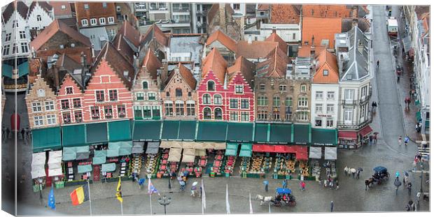  Looking down on Bruges centre Canvas Print by Dan Ward