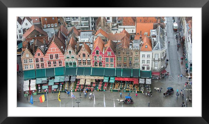  Looking down on Bruges centre Framed Mounted Print by Dan Ward