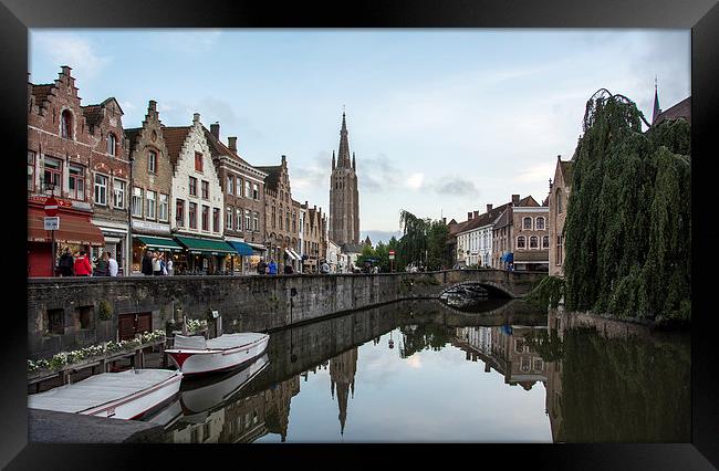  Reflections of Bruges Framed Print by Dan Ward