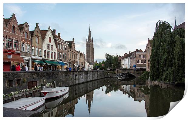  Reflections of Bruges Print by Dan Ward