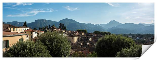  Tuscany roof tops.Barga Print by Dan Ward