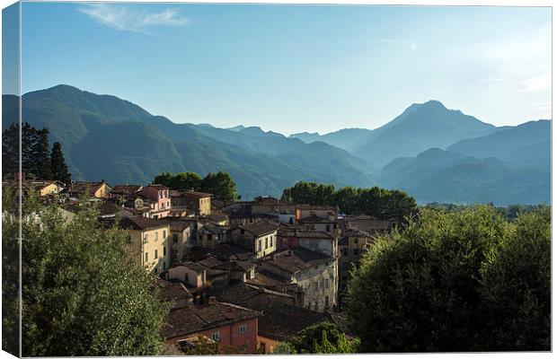  Roof tops of Barga, Tuscany Canvas Print by Dan Ward