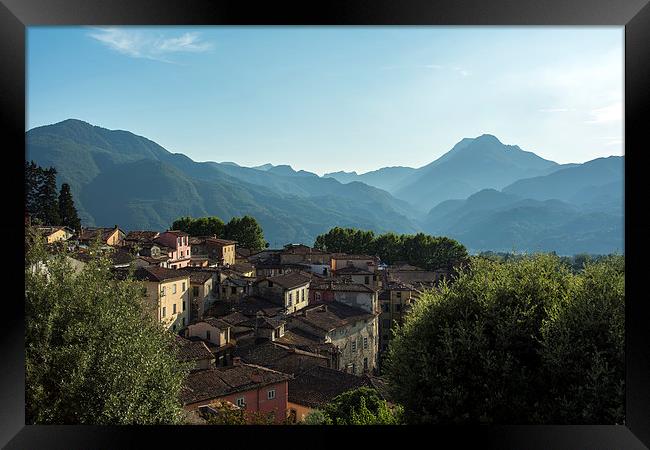  Roof tops of Barga, Tuscany Framed Print by Dan Ward