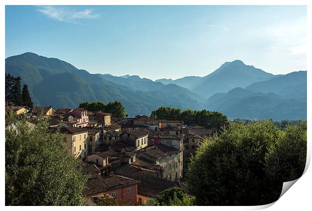  Roof tops of Barga, Tuscany Print by Dan Ward