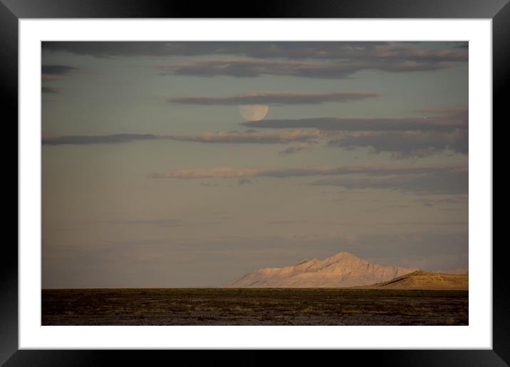  Moonrise and Mountains Framed Mounted Print by Brent Olson