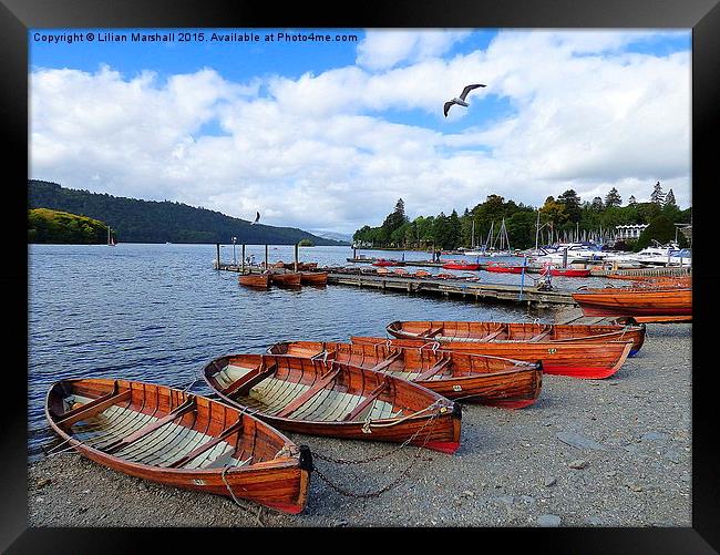  Boats at Bowness.  Framed Print by Lilian Marshall