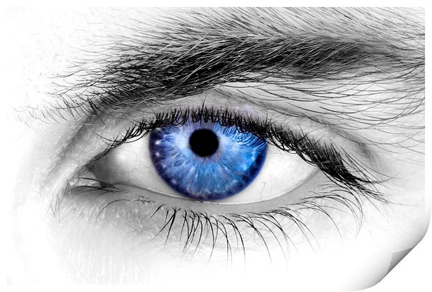  detail blue eye Print by Lara Zanarini