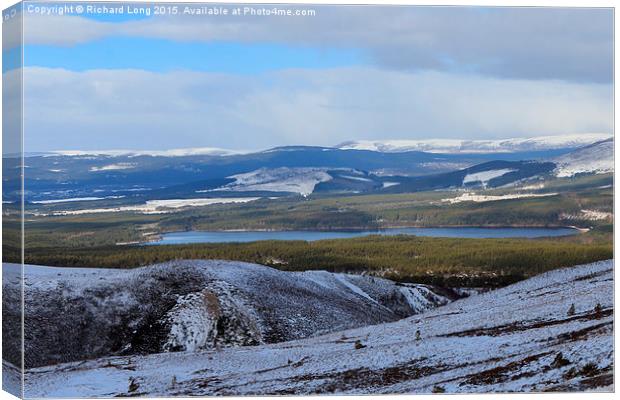 View to Loch Morlich  Canvas Print by Richard Long