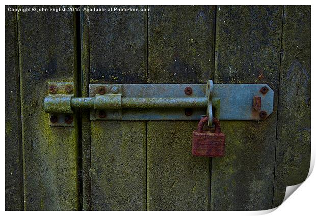  the rusted padlock Print by john english
