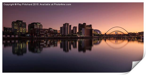 Sunset on the River Tyne Print by Ray Pritchard