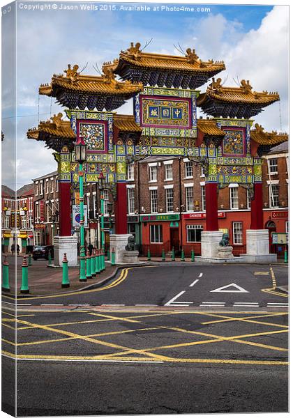 Arch at Liverpool's Chinatown Canvas Print by Jason Wells