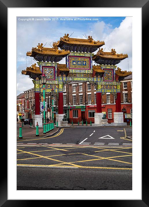 Arch at Liverpool's Chinatown Framed Mounted Print by Jason Wells