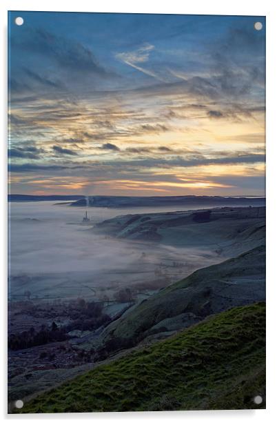 Hope Valley Inversion and Sunrise  Acrylic by Darren Galpin