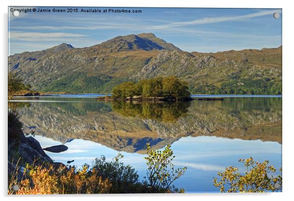 Loch Maree Reflections Acrylic by Jamie Green