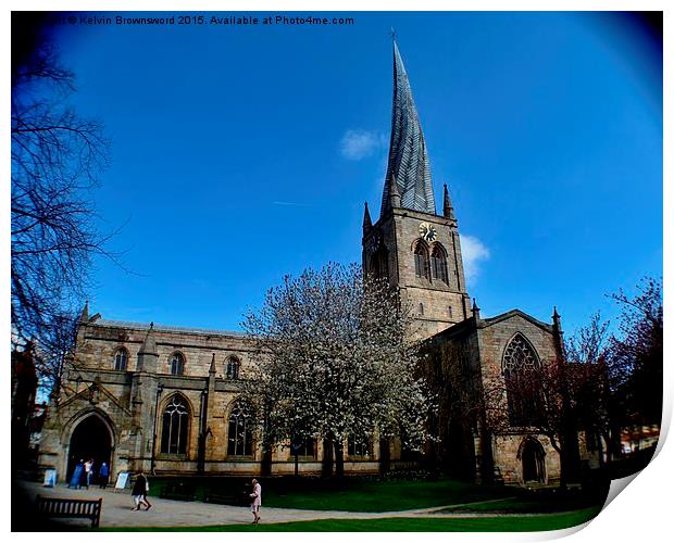  Crooked Spire, Chesterfield Print by Kelvin Brownsword