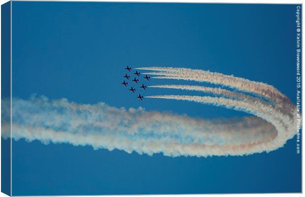  Up and Over - Red Arrows Canvas Print by Kelvin Brownsword
